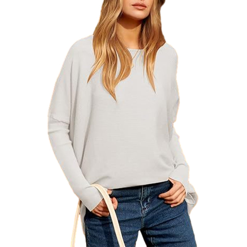 Women's Irregular Oversized Dolman Sleeve Knitted Pullover