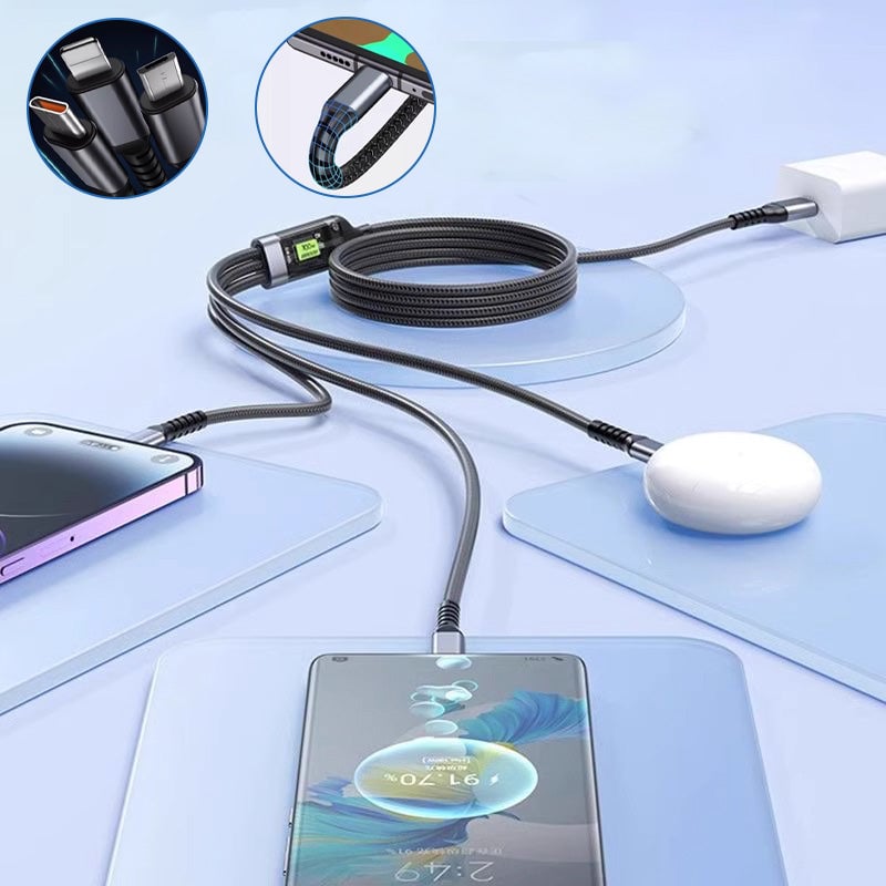Three-in-One Braided Data Cable