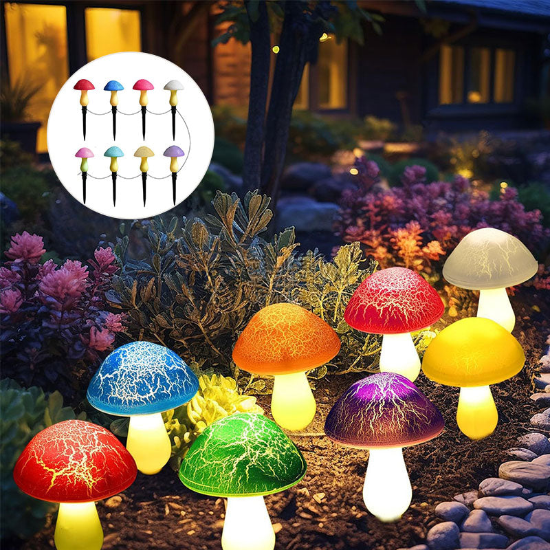 Solar-Powered Mushroom Garden Lights