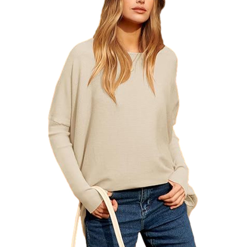 Women's Irregular Oversized Dolman Sleeve Knitted Pullover