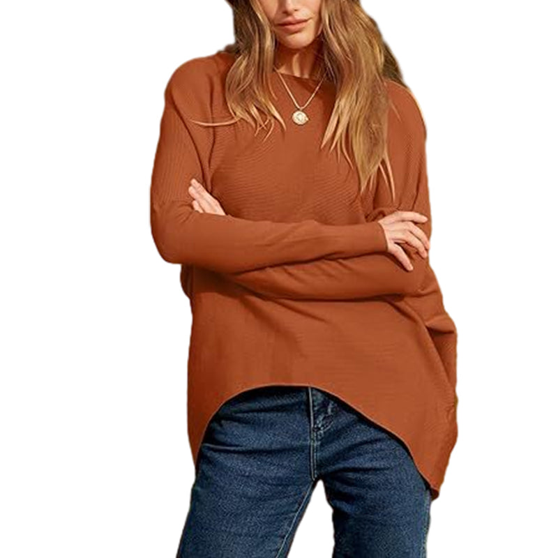 Women's Irregular Oversized Dolman Sleeve Knitted Pullover