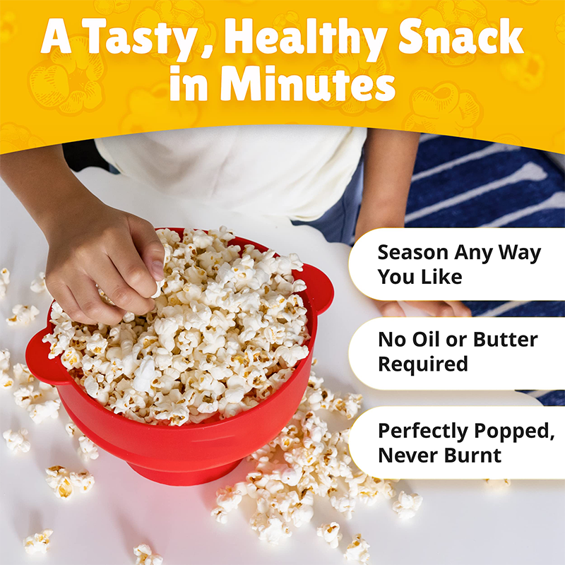 Collapsible Silicone Popcorn Bowl (with handles)