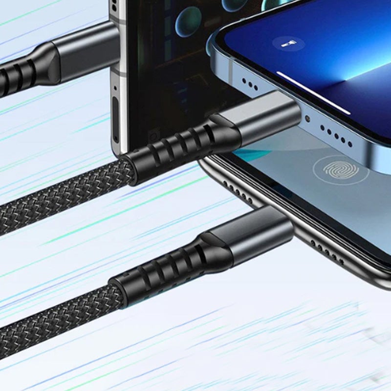 Three-in-One Braided Data Cable