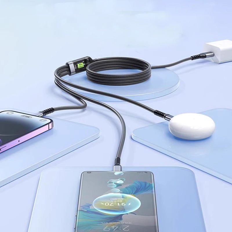 Three-in-One Braided Data Cable
