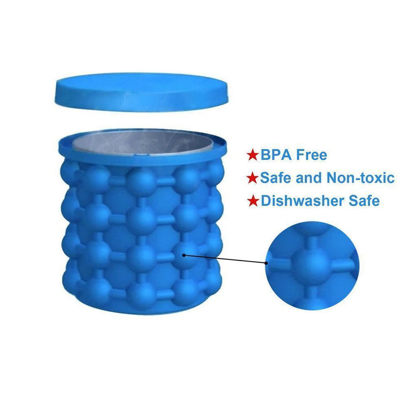 2-IN-1 Silicone Ice Bucket and Ice Cube Mold