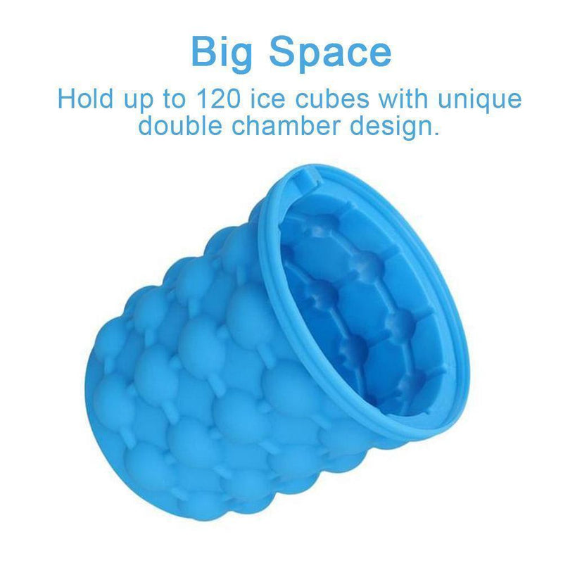 2-IN-1 Silicone Ice Bucket and Ice Cube Mold