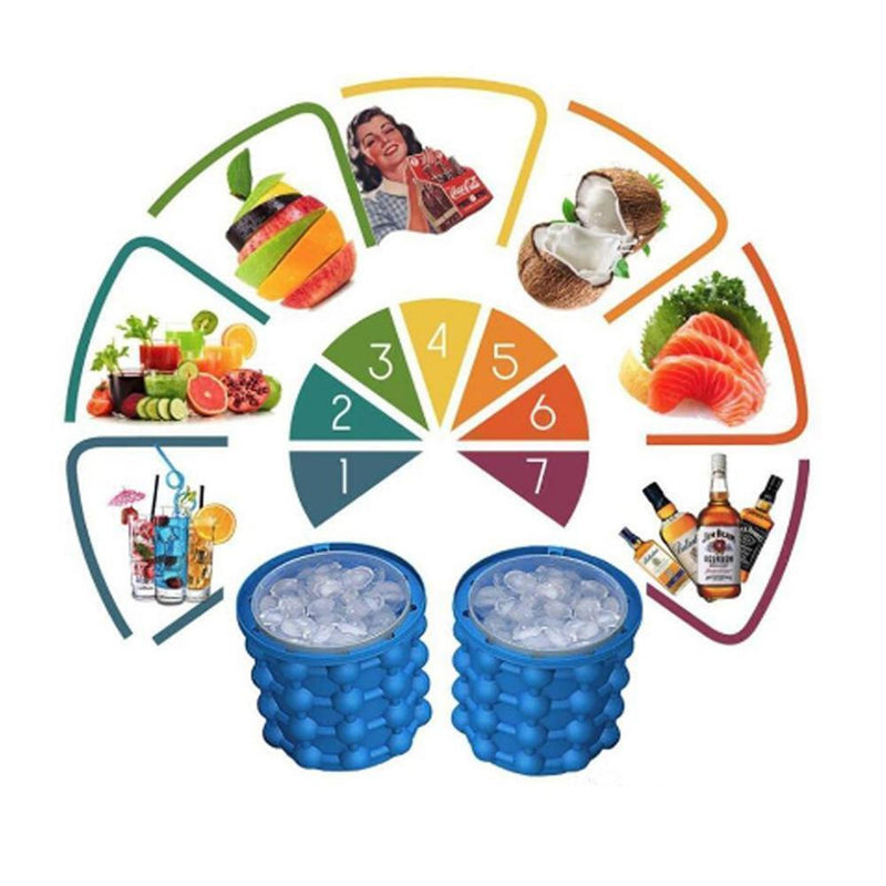 2-IN-1 Silicone Ice Bucket and Ice Cube Mold