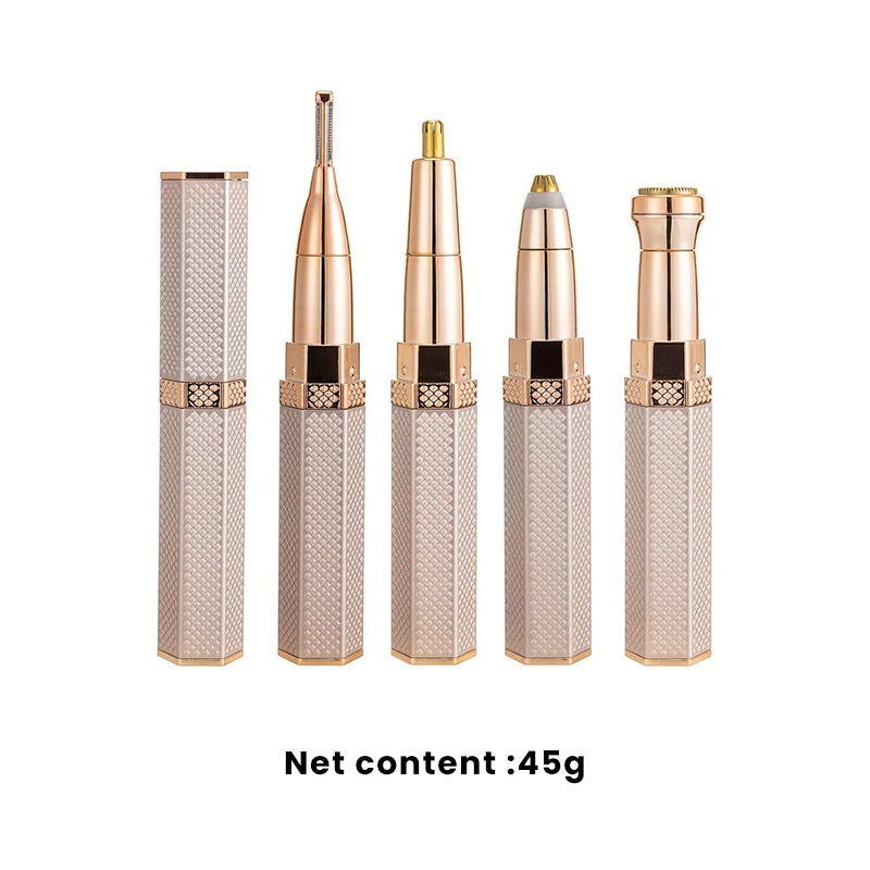 4 In 1 Facial Electric Shaver For Women, Full Body Epilator Rechargeable Eyebrow Nose Bikini Hair Trimmer