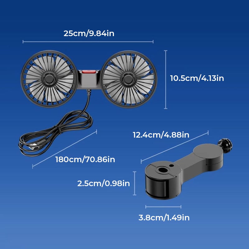 Upgraded Dual Head Mini Usb Car Fan
