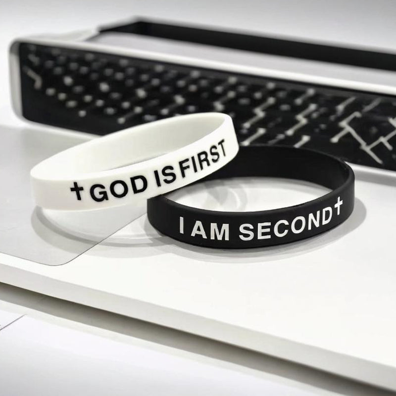 2 Pack- God Is First Bracelet Im Second Motivational Message Bracelet