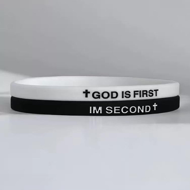 2 Pack- God Is First Bracelet Im Second Motivational Message Bracelet