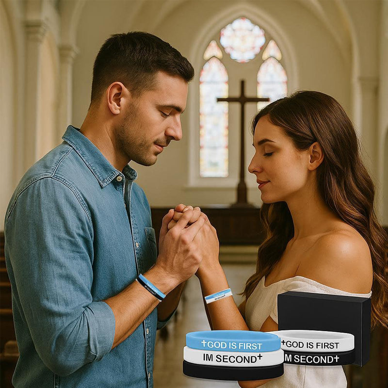 2 Pack- God Is First Bracelet Im Second Motivational Message Bracelet