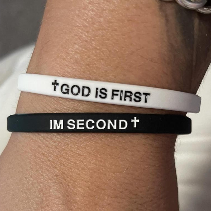 2 Pack- God Is First Bracelet Im Second Motivational Message Bracelet