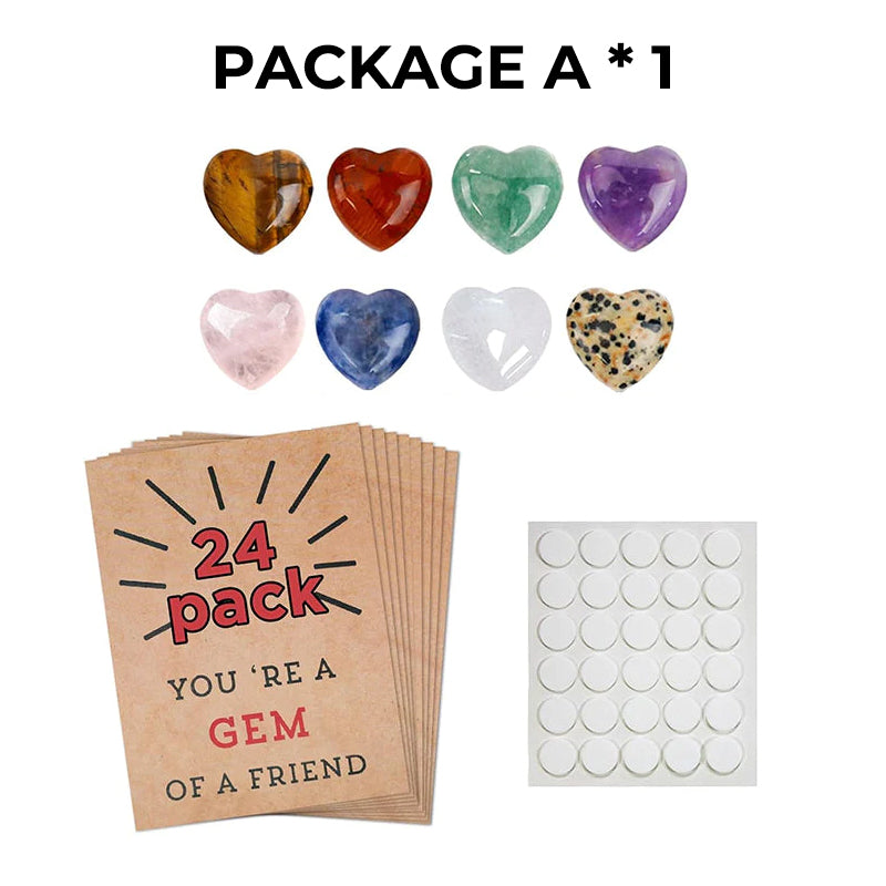 24 Pack Valentines Cards with Heart-Shape Crystals
