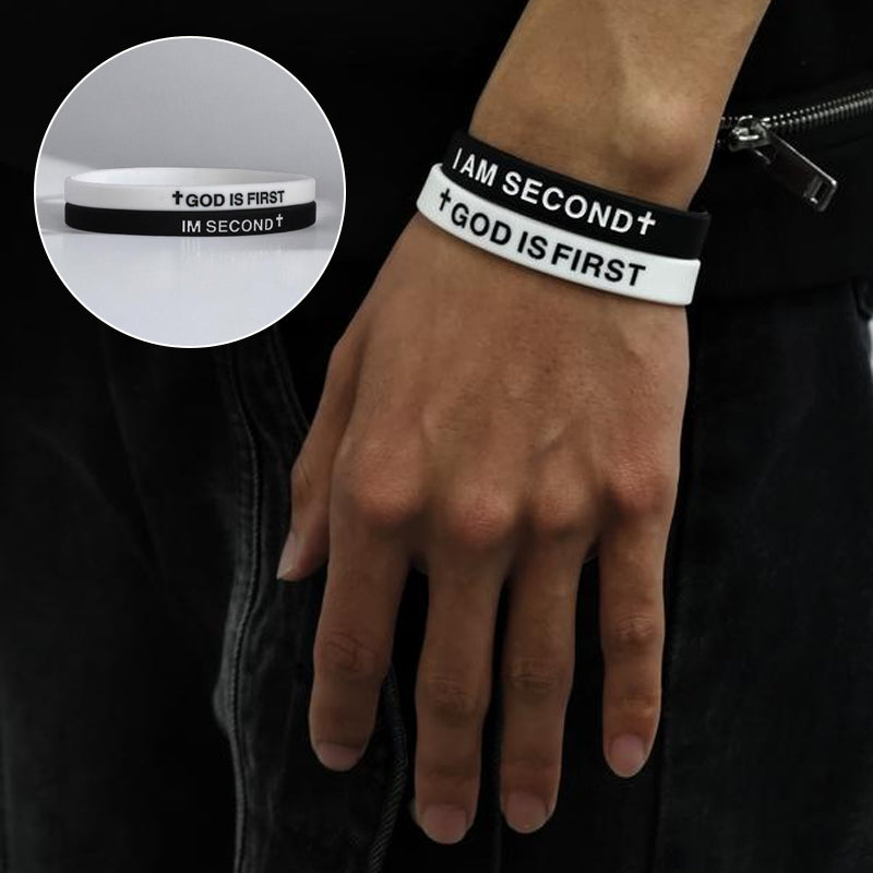 2 Pack- God Is First Bracelet Im Second Motivational Message Bracelet