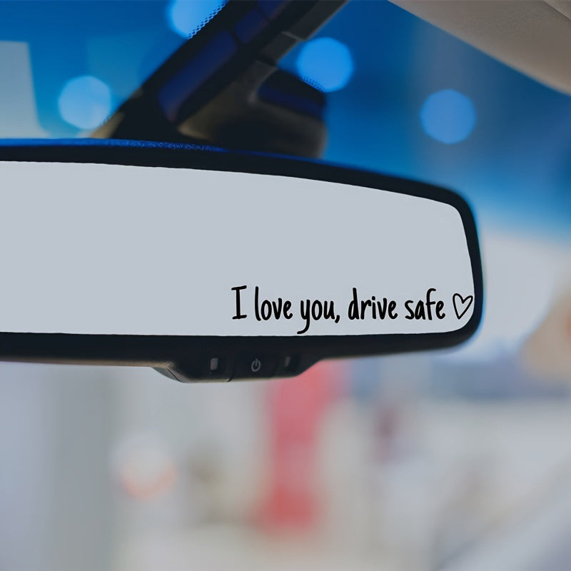 3pcs I Love You Safety Driving Mirror Stickers, Vinyl Rear