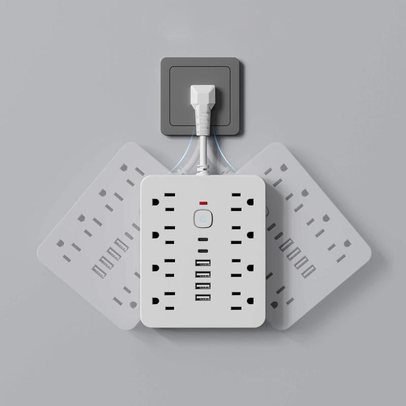 14-in-1 Multifunctional Power Strip with USB & USB-C Ports