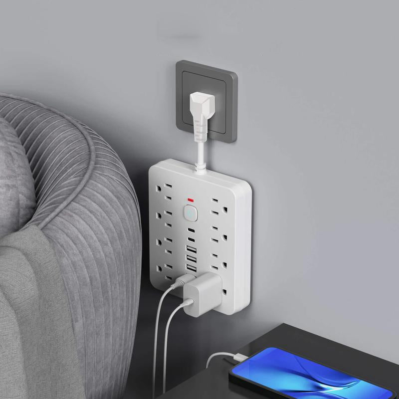 14-in-1 Multifunctional Power Strip with USB & USB-C Ports