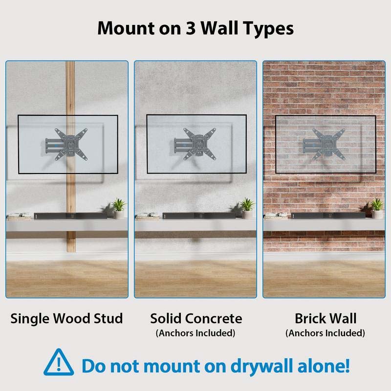 Full Motion TV Wall Mount for 14-55" LED/LCD Flat & Curved Screens
