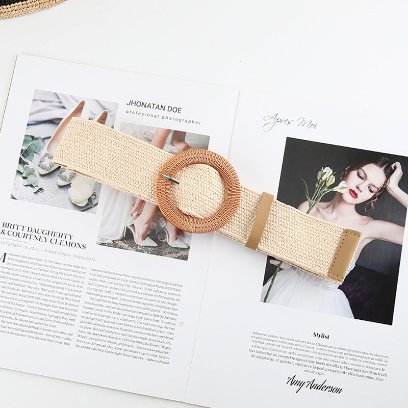 Fashion Vintage Boho Straw Woven Belt