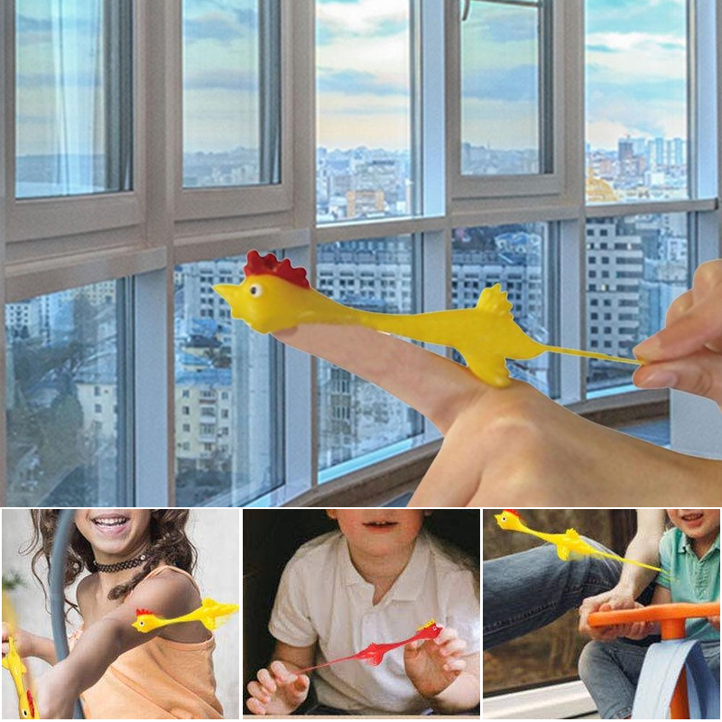 Slingshot Chicken Flying Finger Toy