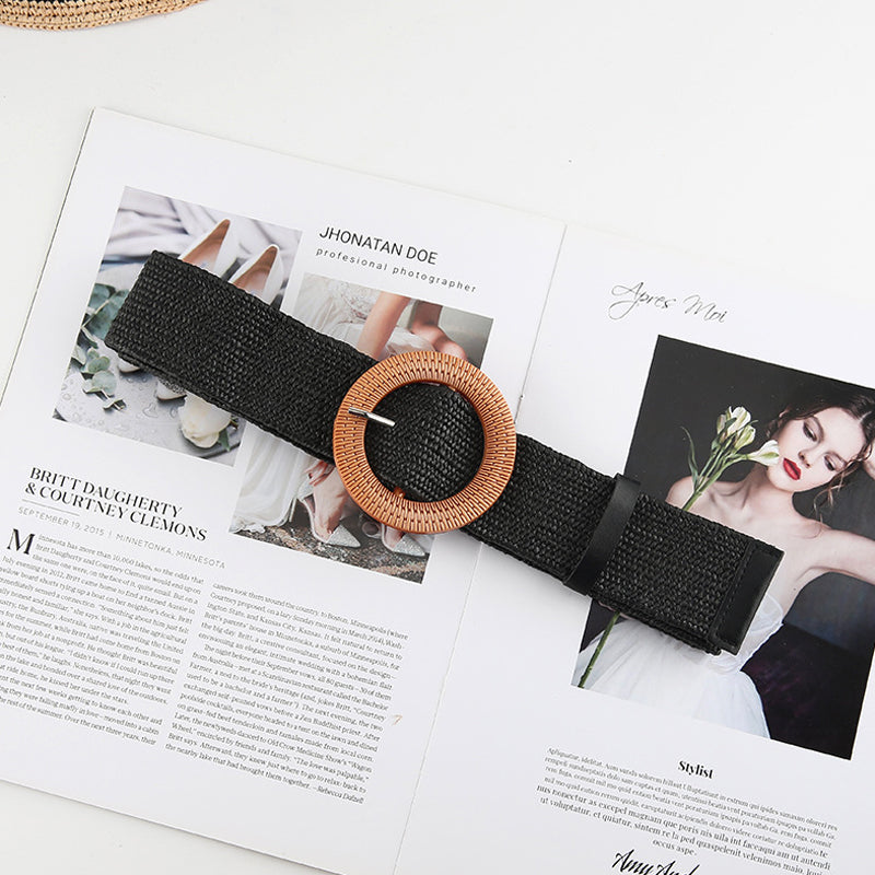 Fashion Vintage Boho Straw Woven Belt