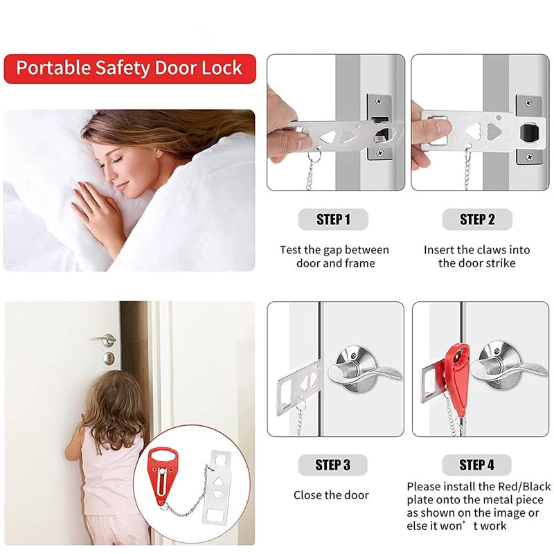 2-in-1 Portable Door Lock for Travel