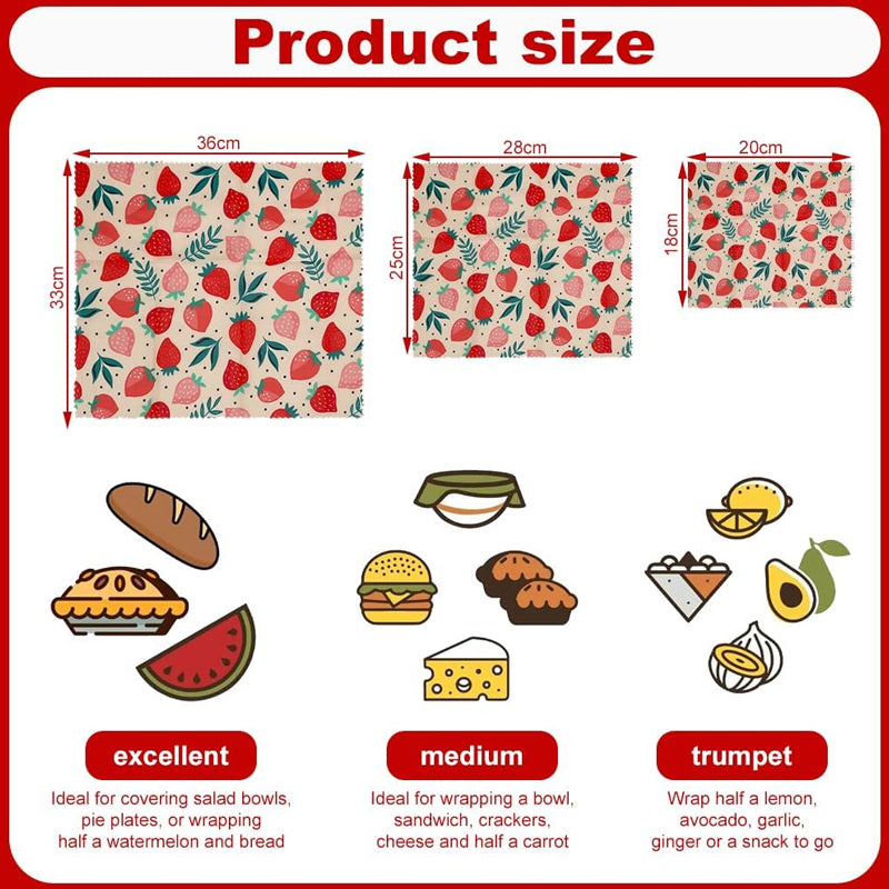 Beeswax Food Wraps (3-Piece Set)