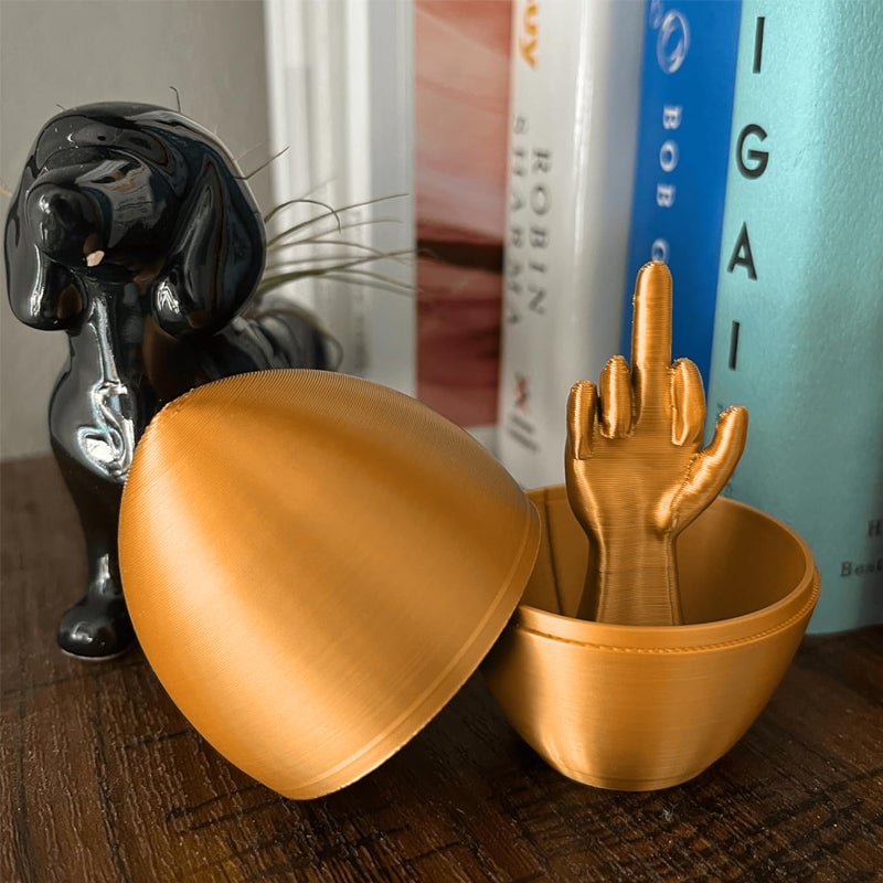 Funny 3D Printed Middle Finger Egg