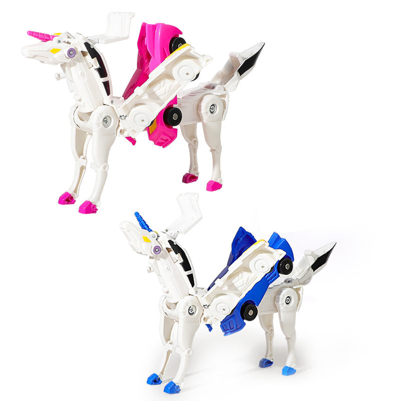 Transform car toys into magical flying horses and unicomns!