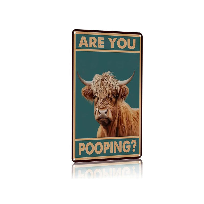 Vintage Highland Cow Tin Sign