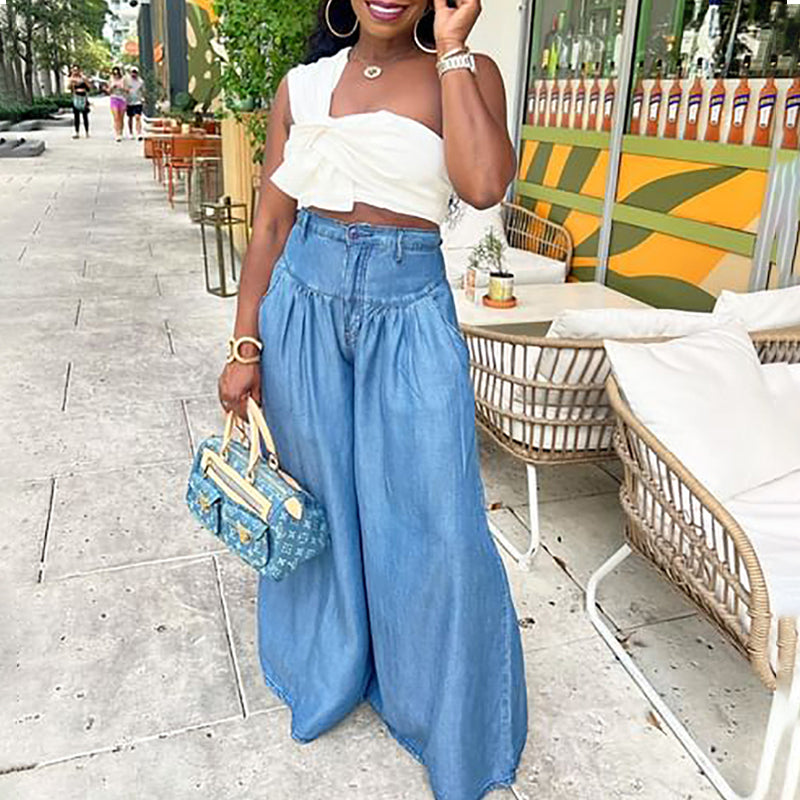 Wide-leg High-waisted Jeans