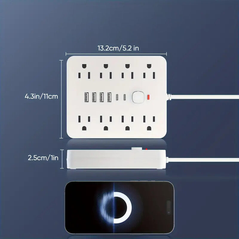 14-in-1 Multifunctional Power Strip with USB & USB-C Ports