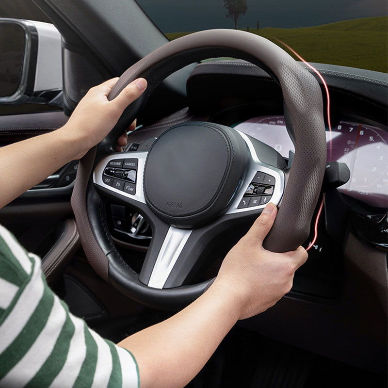 Leather Steering Wheel Cover