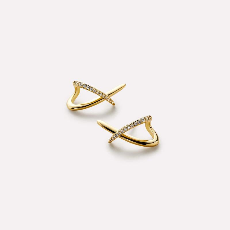 Simple Versatile Crossover Style Earrings