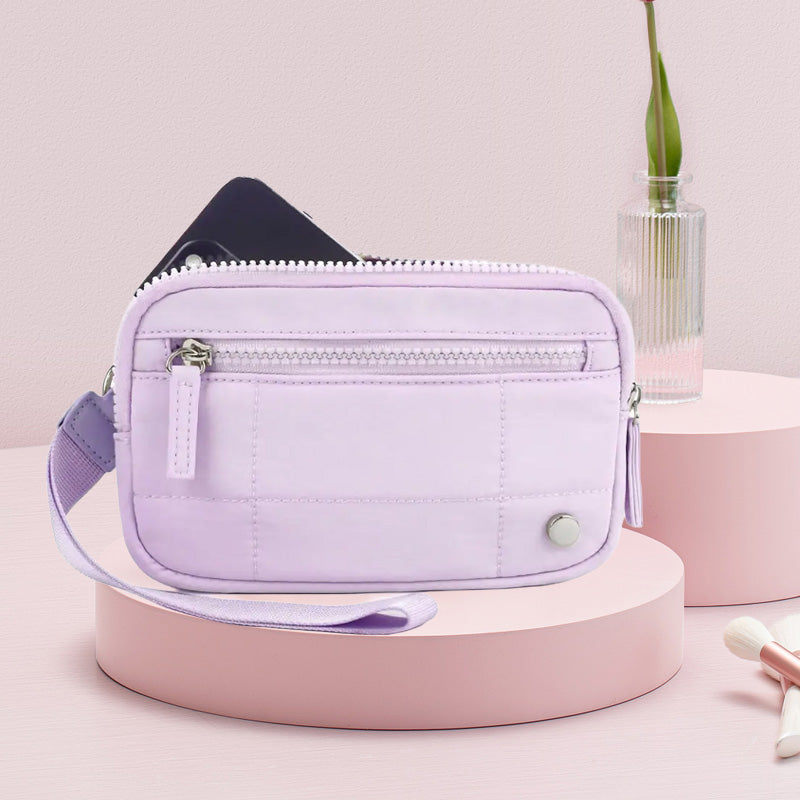 Women's Solid Color Nylon Zipper Wallet
