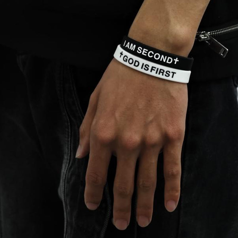 2 Pack- God Is First Bracelet Im Second Motivational Message Bracelet