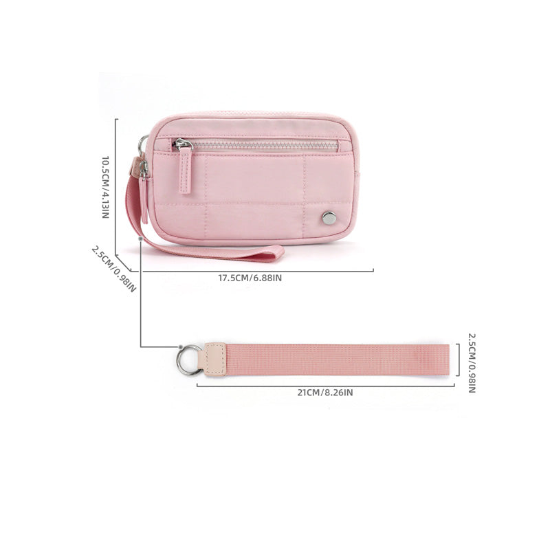 Women's Solid Color Nylon Zipper Wallet