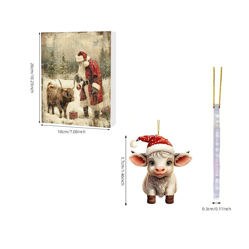 Cartoon Cow Pendant Decoration Christmas Advent Calendar