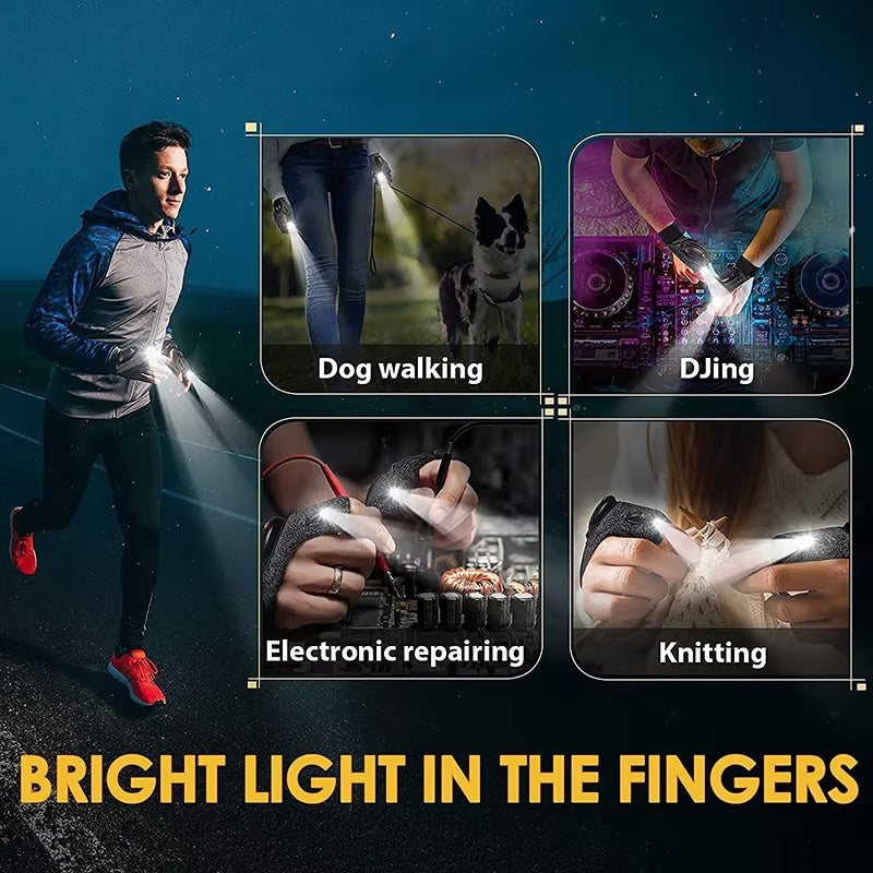 Adjustable LED Flashlight Gloves(1 pair)