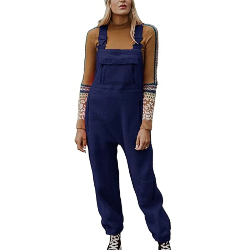 Women's Fleece Warm Loose Casual Jumpsuits