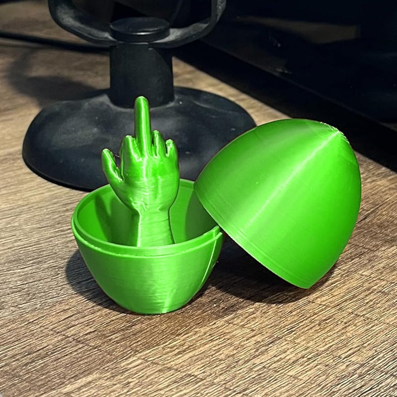 Funny 3D Printed Middle Finger Egg