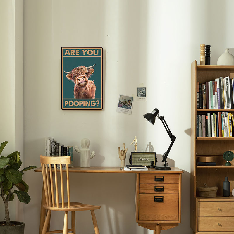 Vintage Highland Cow Tin Sign