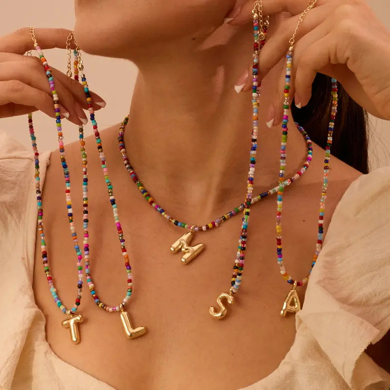 Letter Beaded Necklace