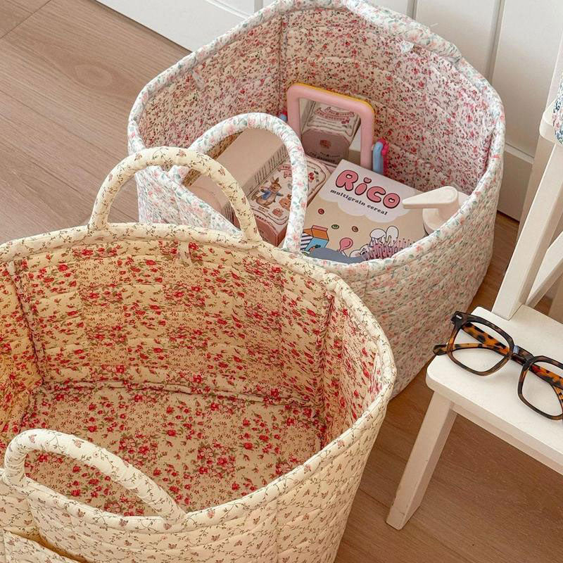 Floral Pattern Foldable Laundry Basket