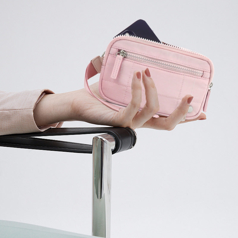 Women's Solid Color Nylon Zipper Wallet