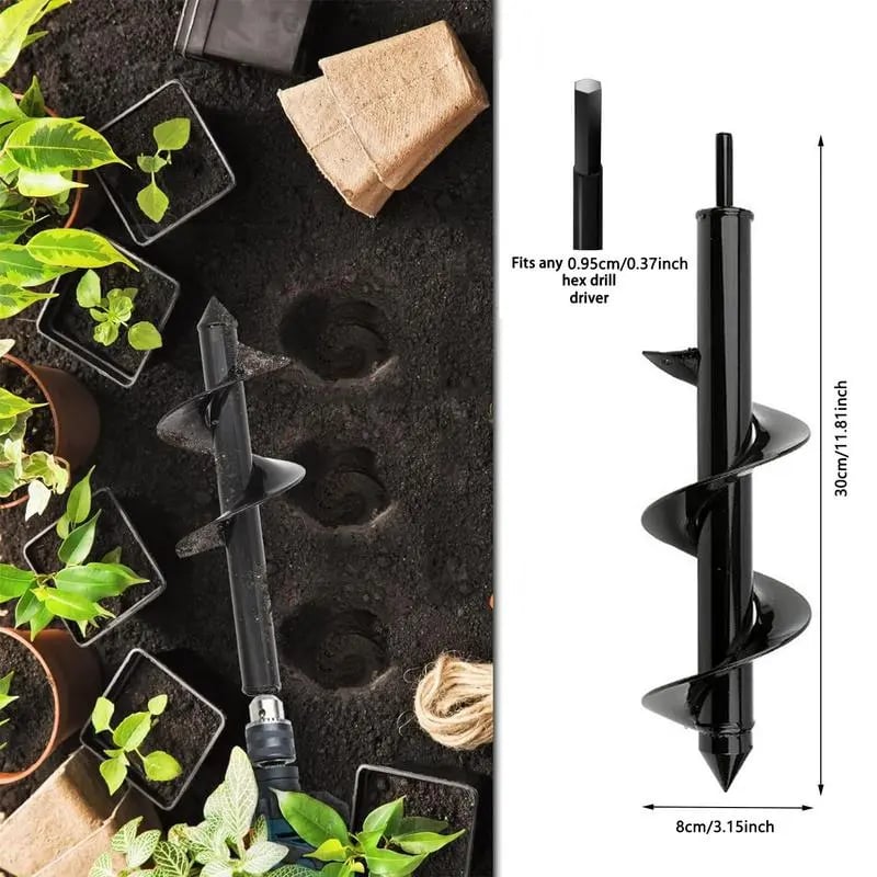 Spiral Rod Earth Drill Bits 2 Counts/set