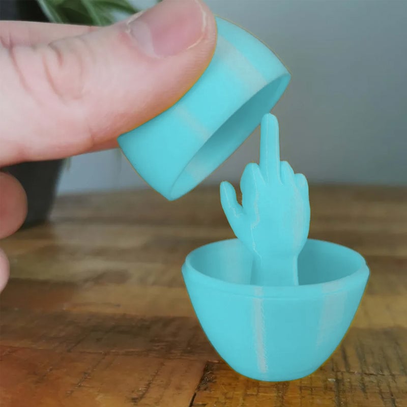 Funny 3D Printed Middle Finger Egg