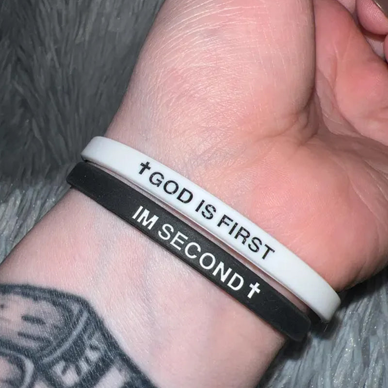 2 Pack- God Is First Bracelet Im Second Motivational Message Bracelet
