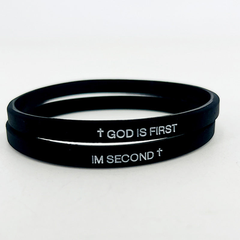2 Pack- God Is First Bracelet Im Second Motivational Message Bracelet